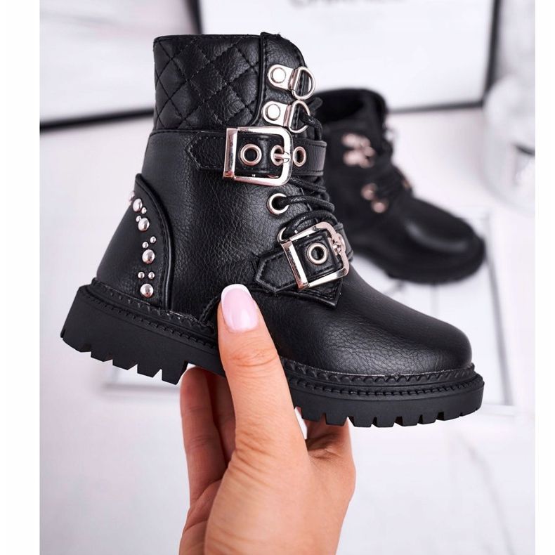 FRROCK Botas Infantiles Calentadas Con Piel Dolly Negra negro dorado 1