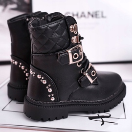 FRROCK Botas Infantiles Calentadas Con Piel Dolly Negra negro dorado 2