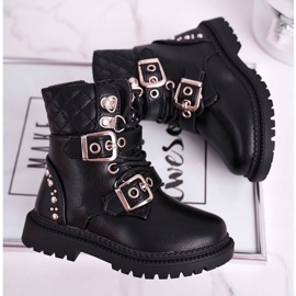 FRROCK Botas Infantiles Calentadas Con Piel Dolly Negra negro dorado 4