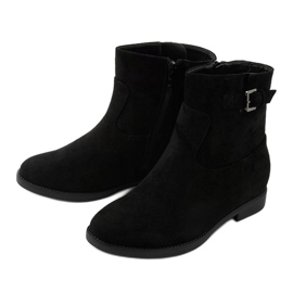 Botas negras aisladas con cuña oculta de gamuza Clifford negro 2