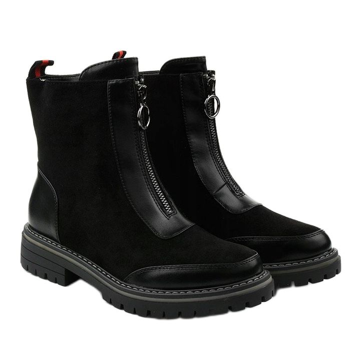 BM Botas negras planas con aislamiento Shadowgrain negro 2 BM Botas negras planas con aislamiento Shadowgrain negro 2