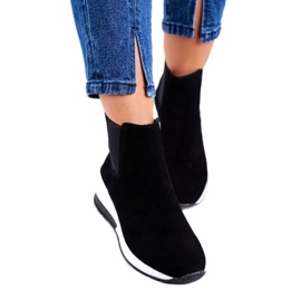 Vinceza Zapatos Deportivos De Mujer Sneakers Cuero Negro 21-7781 blanco 2