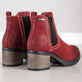SHELOVET Botas elegantes con purpurina rojo 2