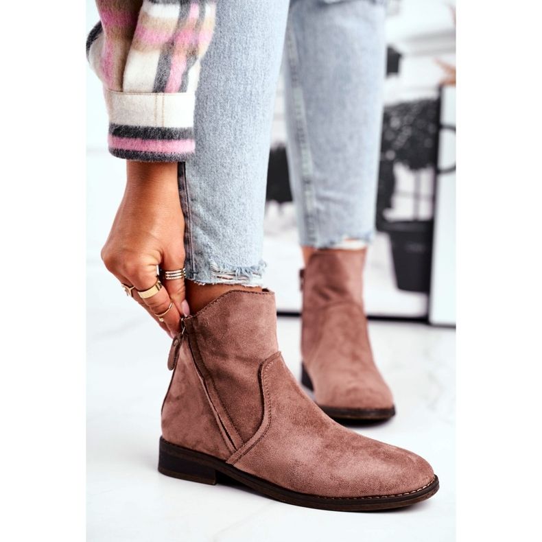 Botas Vaqueras de Mujer con Tacón Plano Caqui Plemmi beige 1