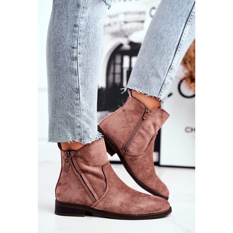 Botas Vaqueras de Mujer con Tacón Plano Caqui Plemmi beige 2