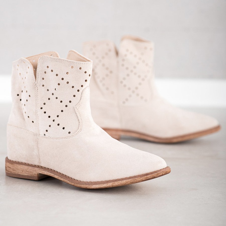 Bella Paris Botas con Rayas Decorativas beige 1