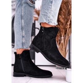 Botas Vaqueras De Mujer Tacón Plano Negro Plemmi 2