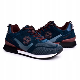 Zapatillas deportivas para hombre Big Star Green GG174549 azul marino verde 2