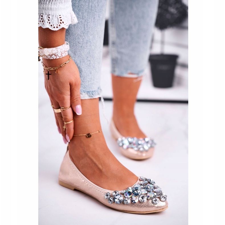 PS1 Bailarinas de mujer con piedras de cristal dorado 1