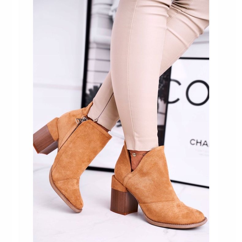 MSMG Botas de Mujer en Tacón Camel Cut Meliori marrón 2