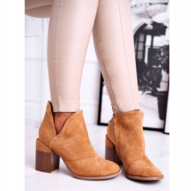 MSMG Botas de Mujer en Tacón Camel Cut Meliori marrón 4