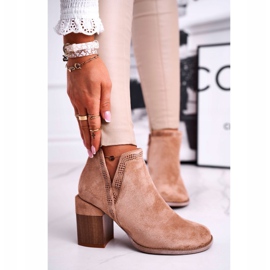 MSMG Botas De Mujer Con Corte De Tacón Caqui Meliori Dream 2