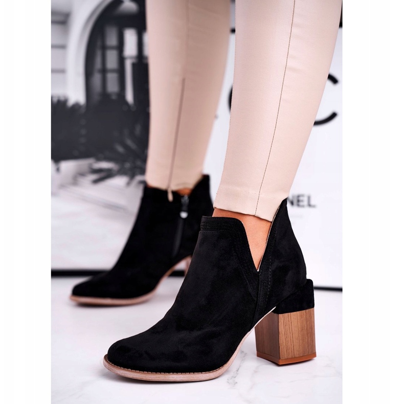 MSMG Botas De Mujer Con Corte De Tacón Negro Meliori Dream 1