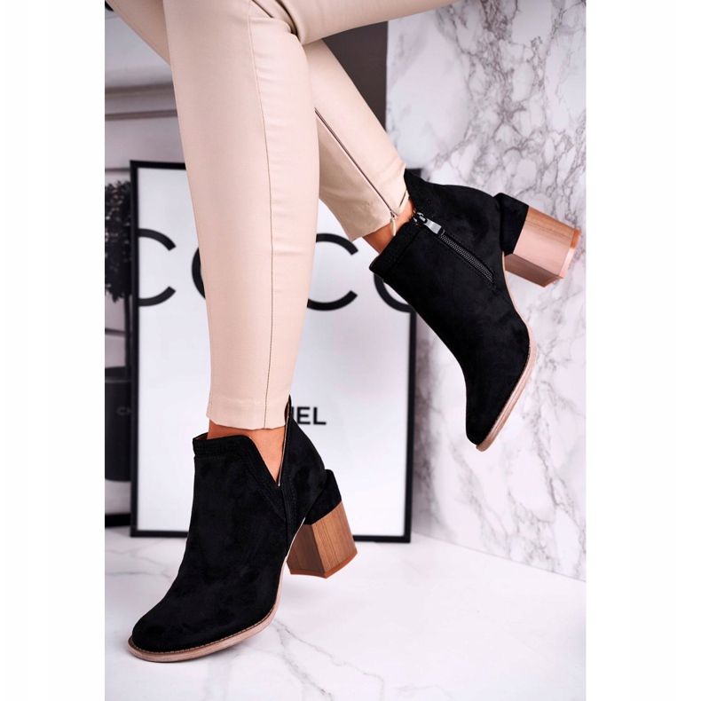 MSMG Botas De Mujer Con Corte De Tacón Negro Meliori Dream 2
