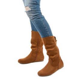 Botas de ante camel para mujer Russell boots marrón 2