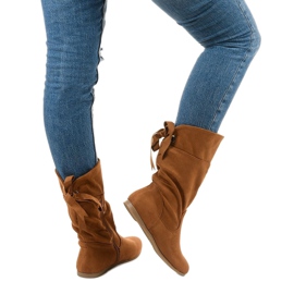 Botas de ante camel para mujer Russell boots marrón 3