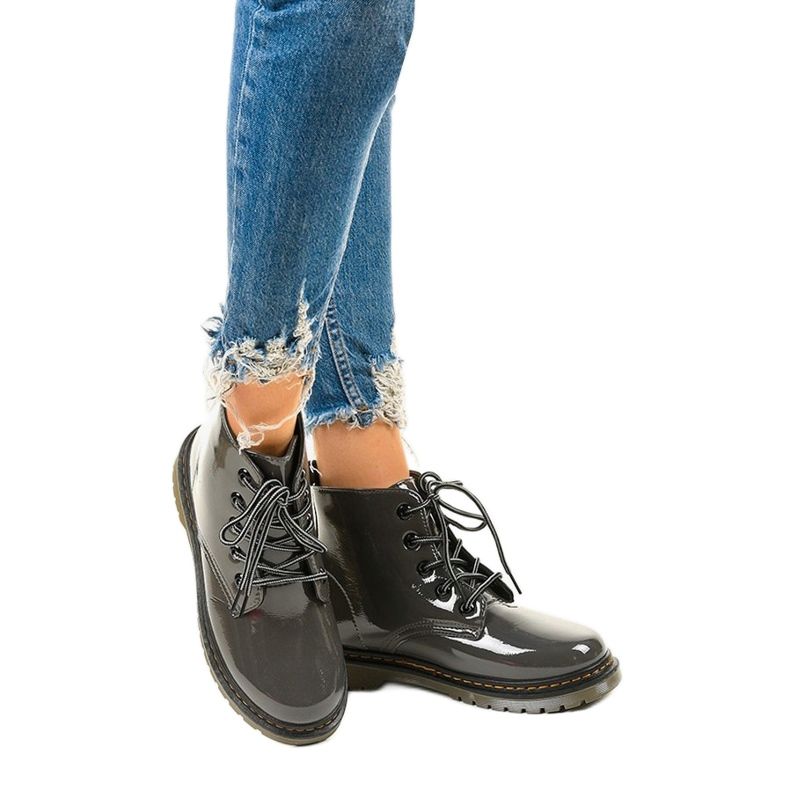 Botas de charol gris TL143-7 1 Botas de charol gris TL143-7 1