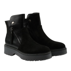 Botines de gamuza en cuero ecológico negros de Brundstan 3