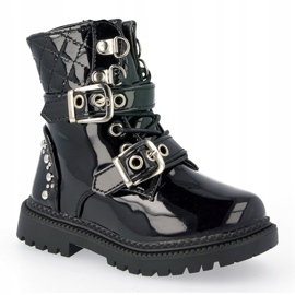 FRROCK Botas Infantiles Calentadas Con Piel, Dolly Lacado Negro 5