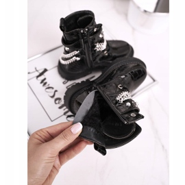 FRROCK Botas Infantiles Calentadas Con Piel, Dolly Lacado Negro 4