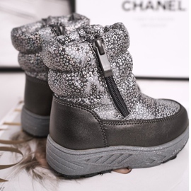 Botas de nieve cálidas de lana para niños Gris Cruella 5
