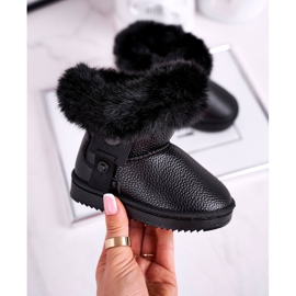 Apawwa Botas de nieve para niños con aislamiento Marella negro con pelo 2