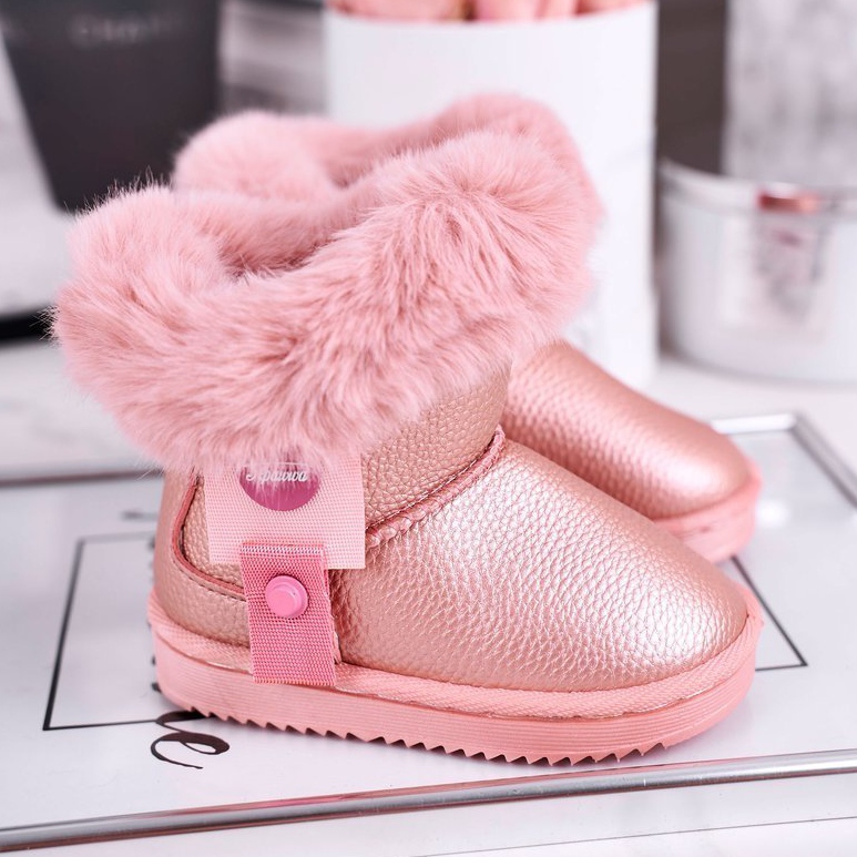 Apawwa Botas de nieve para niños Marella rosa cálido con pelo 1