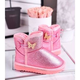 Apawwa Botas de nieve cálidas para niños con una mariposa rosa Cosmic 2