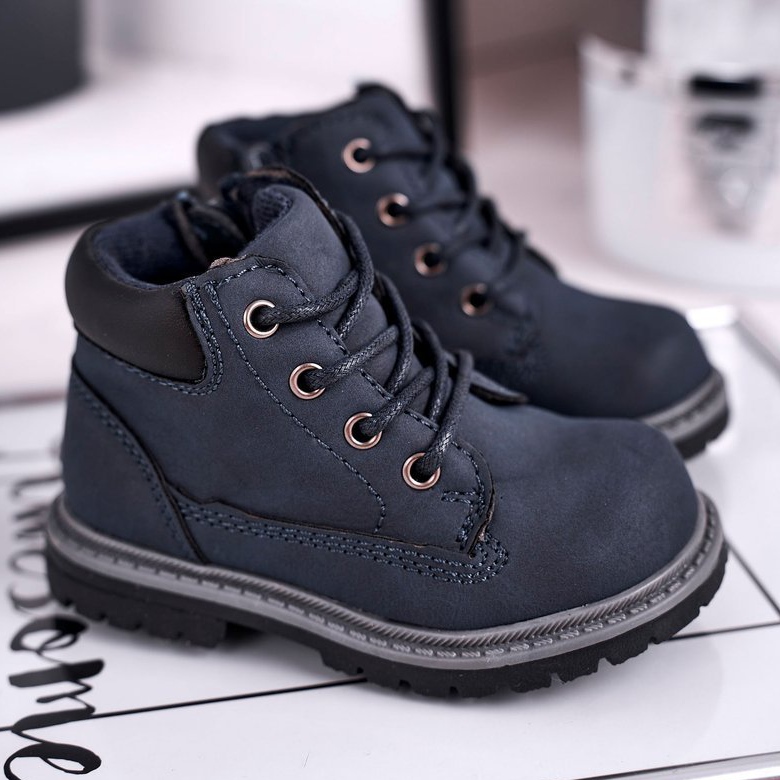 Apawwa Botas de montaña niño niño azul marino Moa 1