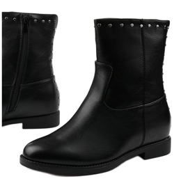 Botas negras con cuña oculta y letras Nambi negro 1