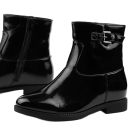Botas negras con aislamiento y cuña lacada de charol oculta Valentina negro 1