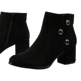 Botines negros con ante ecológico A8163 / A 2