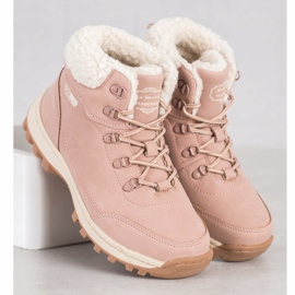 Ax Boxing Zapatos de trekking con piel de oveja rosa 1
