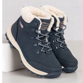 Ax Boxing Zapatos de trekking con piel de oveja azul marino 4