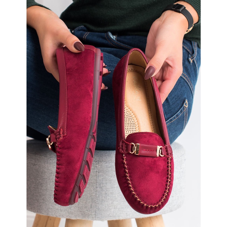 Fama Mocasines de ante rojo 1