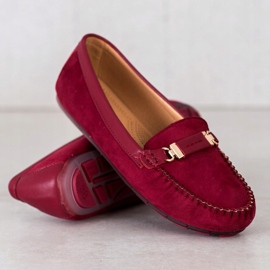 Fama Mocasines de ante rojo 2