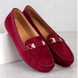 Fama Mocasines de ante rojo 3