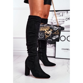 Botas De Mujer Con Tacón Ante Negro Pomestro 1 Botas De Mujer Con Tacón Ante Negro Pomestro 1