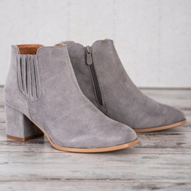 Bella Paris Botines cortos de ante beige 4