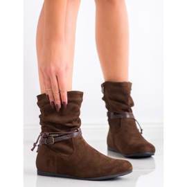 SHELOVET Botas de gamuza de moda marrón 2