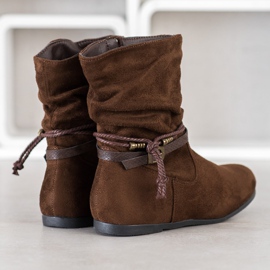 SHELOVET Botas de gamuza de moda marrón 3