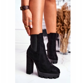 FW1 Botas De Mujer Con Tacón Alto Eco-Suede Negro Juliet 2