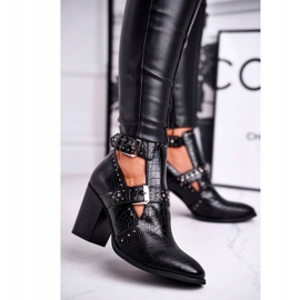 FRSS Botas De Mujer Con Recortes De Cocodrilo Negro Aria 1 FRSS Botas De Mujer Con Recortes De Cocodrilo Negro Aria 1