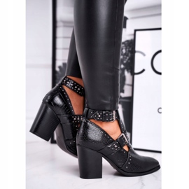 FRSS Botas De Mujer Con Recortes De Cocodrilo Negro Aria 4