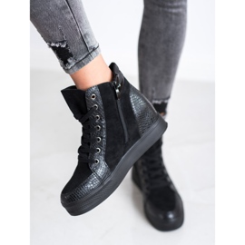 Bestelle Zapatos de cuña cómodos negro 1 Bestelle Zapatos de cuña cómodos negro 1