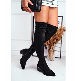 FRBS Botas hasta la Rodilla Mujer Eco-Suede Negro Indigo 2