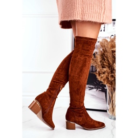FRBS Botas hasta la Rodilla Mujer Eco-Suede Camel Indigo multicolor 3
