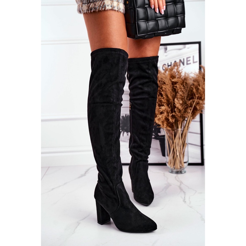 Botas hasta la rodilla para mujer Eco-Suede Black First Time negro 1