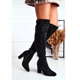 Botas hasta la rodilla para mujer Eco-Suede Black First Time negro 3