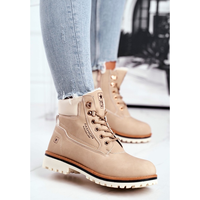 EVE Botas de madera para mujer con aislamiento, beige Tiempo 1